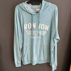 Ron Jon Surf Shop Ocean‎ City Light Blue Hoodie Size XL Casual Sweatshirt